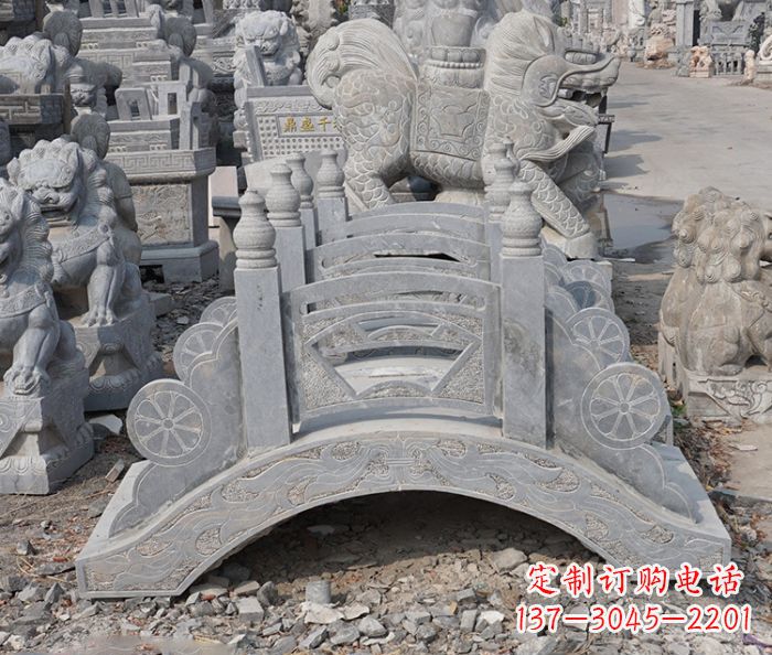 廊坊风格独特的仿古小型石拱桥雕塑