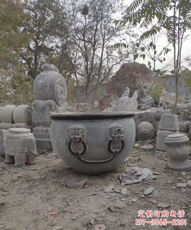 廊坊仿古石雕水缸雕塑