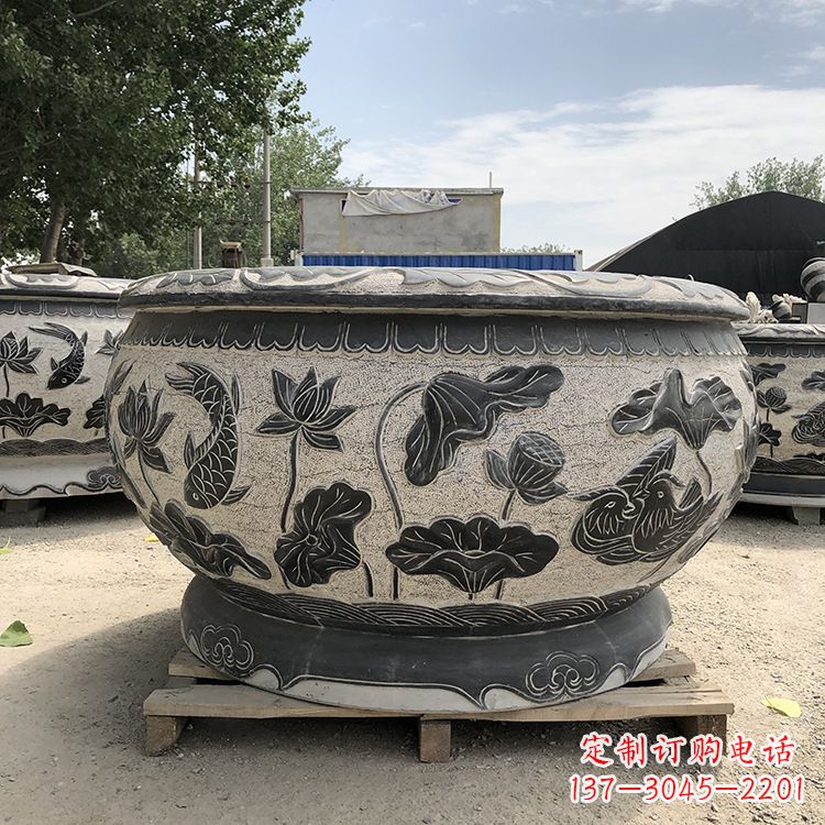 廊坊精美仿古花盆雕塑