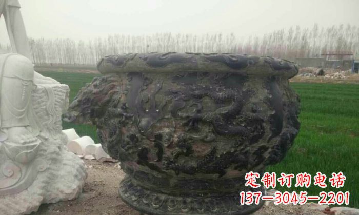 廊坊仿古圆形水缸石雕