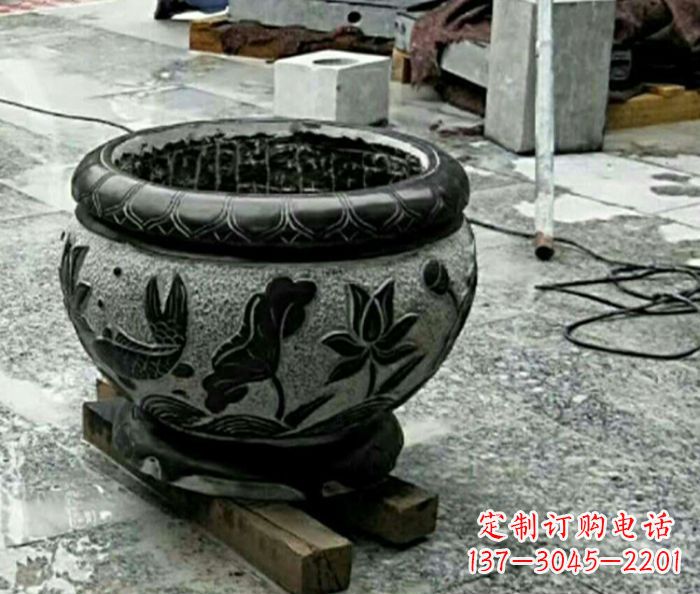廊坊精美仿古招财水缸石雕