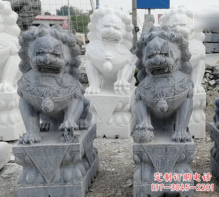廊坊仿古青石狮子塑像