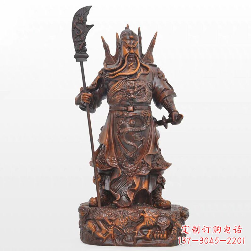 廊坊精美关公铜雕像,古朴高雅