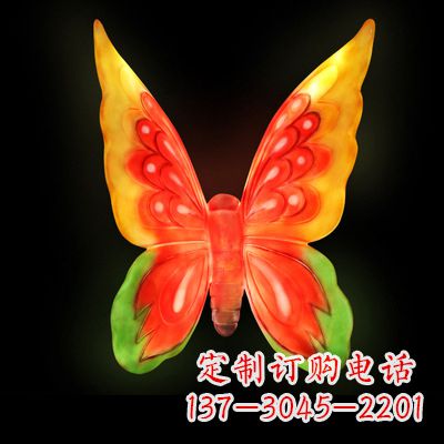 廊坊艺术雕塑大号黄色发光蝴蝶