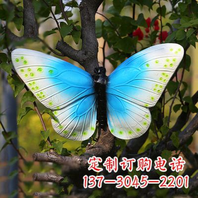 廊坊精致风韵,蓝白蝴蝶雕塑