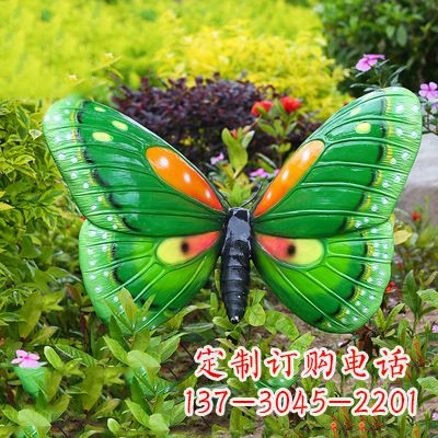 廊坊精致魅力的绿色蝴蝶雕塑