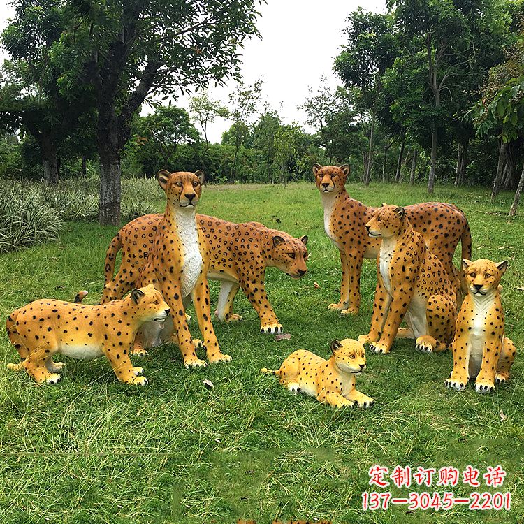 廊坊精美玻璃钢豹雕塑