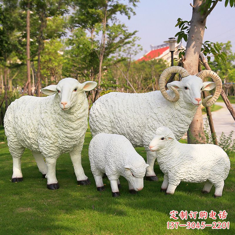 廊坊乡村绵羊雕塑 – 农家院庭院仿真动物摆件