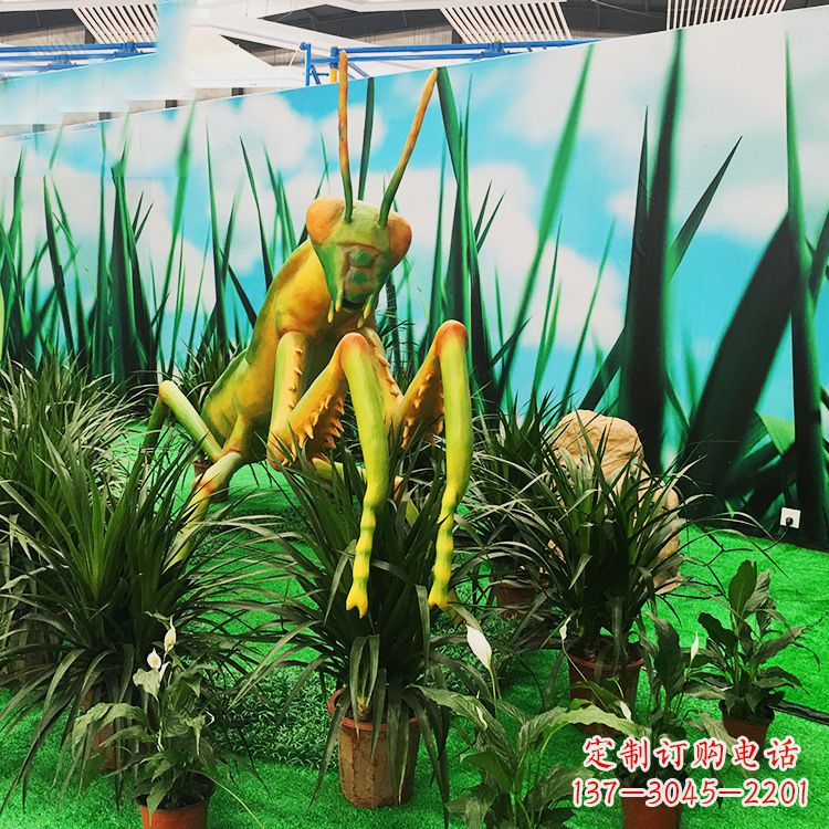 廊坊优雅螳螂玻璃钢雕塑