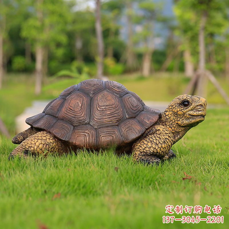 廊坊玻璃钢乌龟雕塑草坪摆件