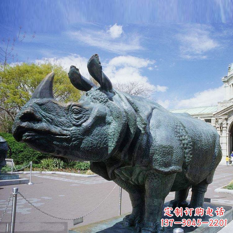 廊坊高端犀牛铜雕艺术品