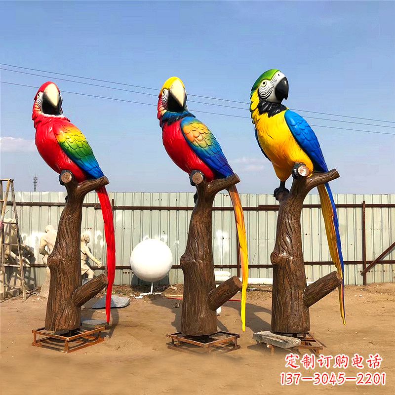 廊坊玻璃钢鹦鹉雕塑