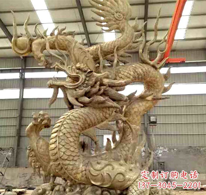 廊坊精美铜龙雕塑