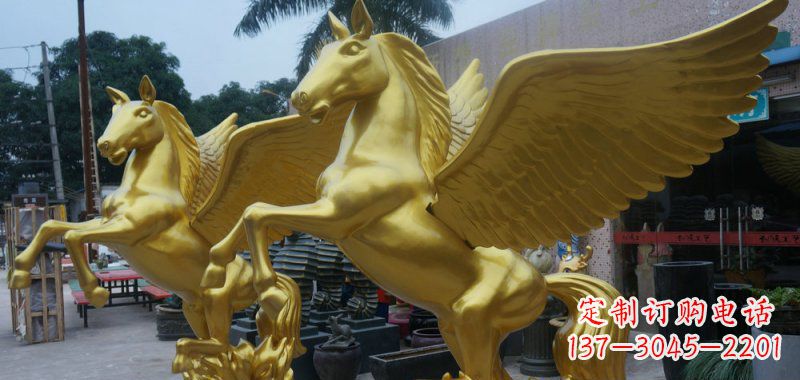 廊坊飞马玻璃钢仿铜动物雕塑