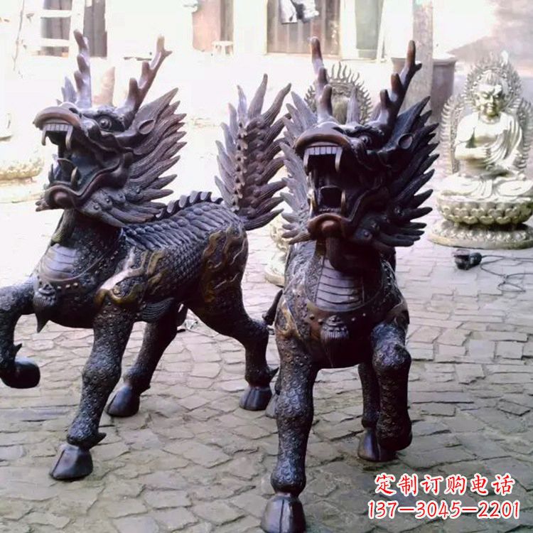 廊坊风水麒麟公司雕塑摆件