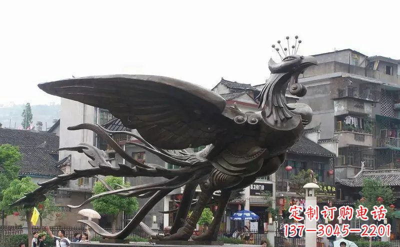 廊坊凤凰公园景观铜雕