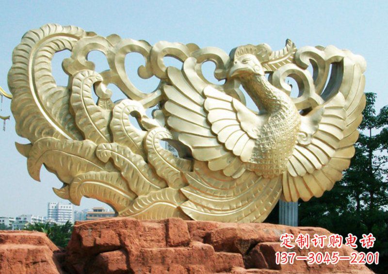 廊坊凤凰古代神兽铜雕