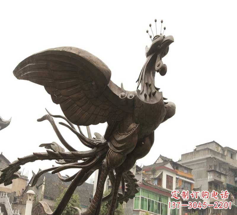 廊坊凤凰展翅铜雕
