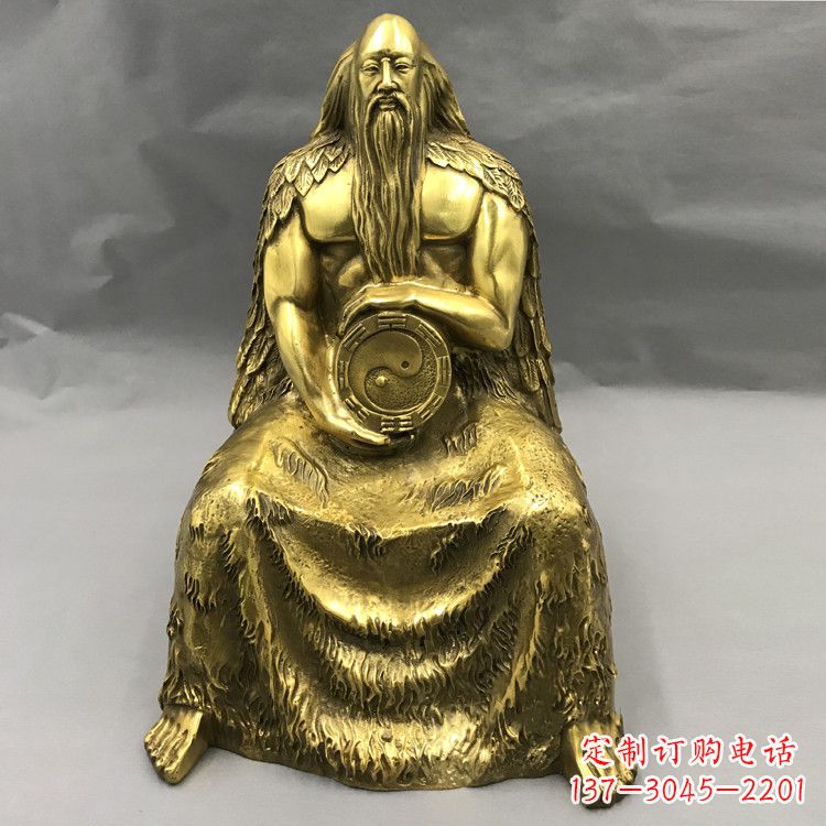 廊坊伏羲铜雕塑-中华民族上古神话人物雕像