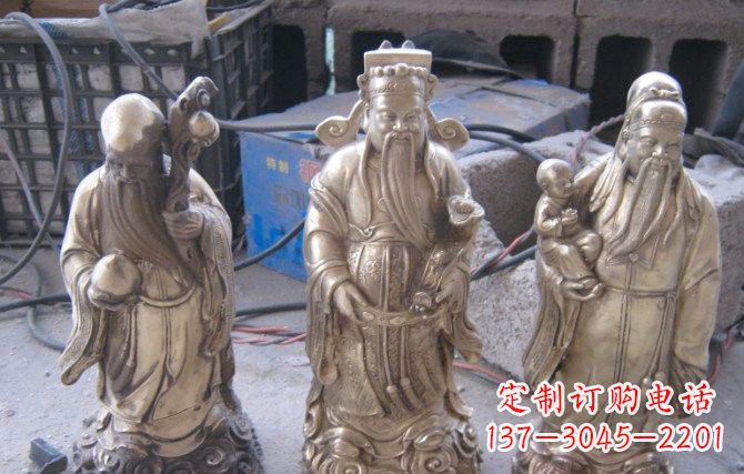 廊坊三仙铜雕福禄寿组合