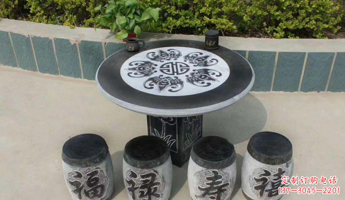 廊坊福禄寿喜桌凳石雕