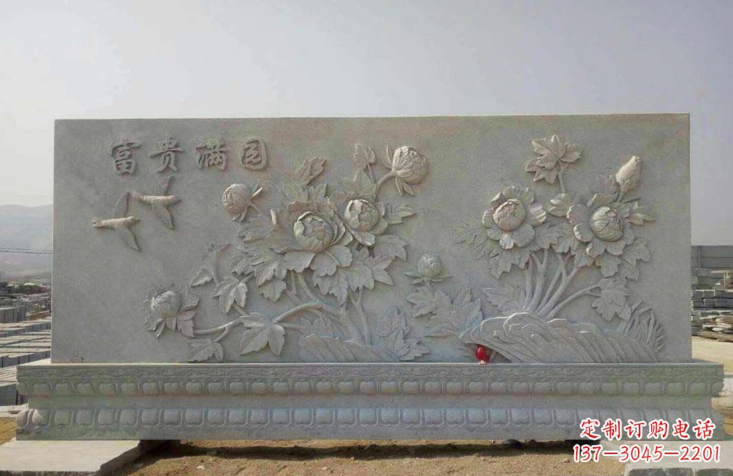 廊坊富贵满园·牡丹花石雕塑