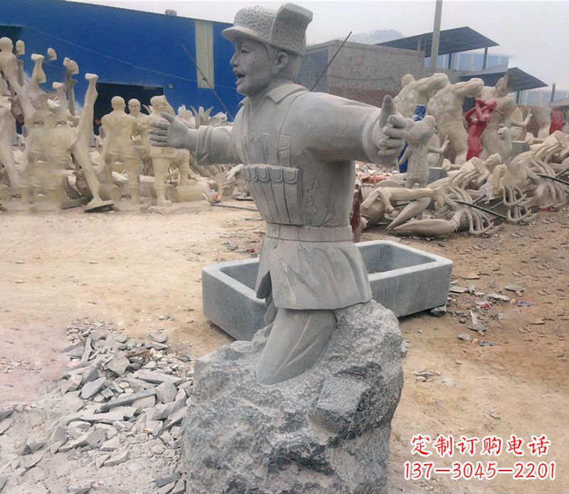 廊坊中领雕塑荣誉历史革命先驱黄继光石雕