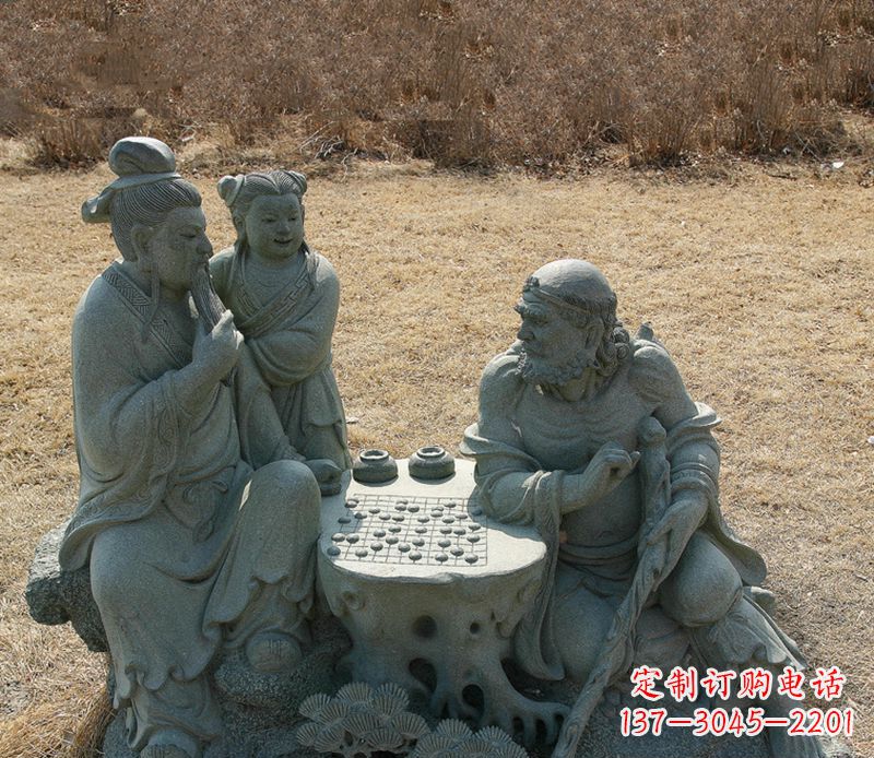 廊坊八仙下棋铜雕塑