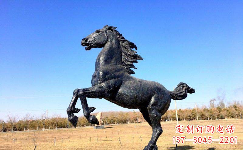 廊坊公园奔马动物铜雕 (2)
