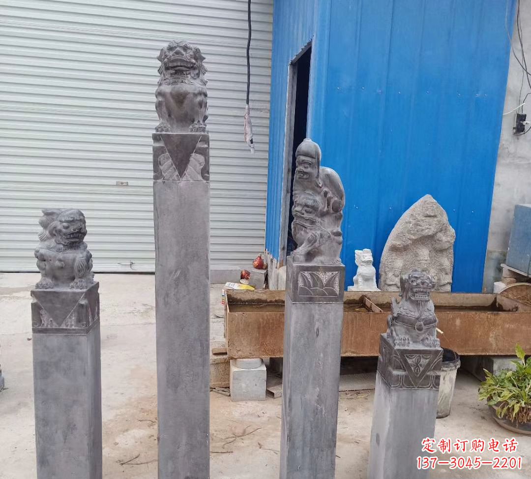廊坊公园别墅仿古狮子拴马桩