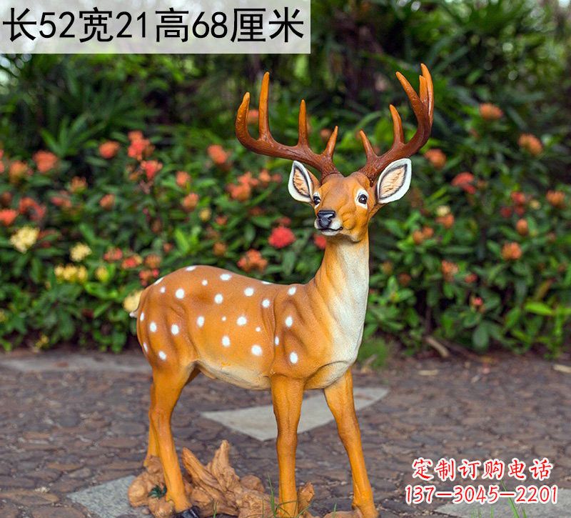 廊坊精美制作玻璃钢仿真梅花鹿雕塑