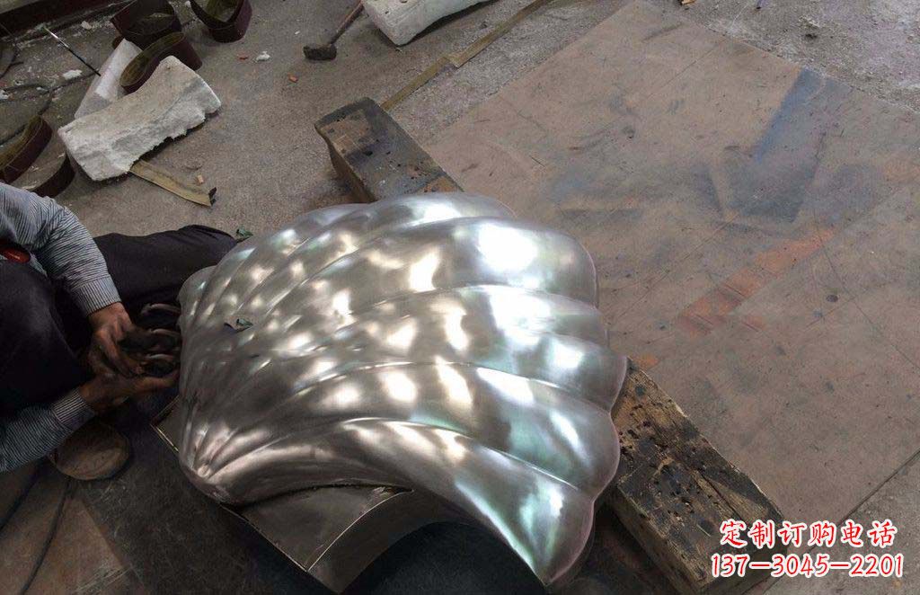 廊坊精致现代的不锈钢贝壳雕塑