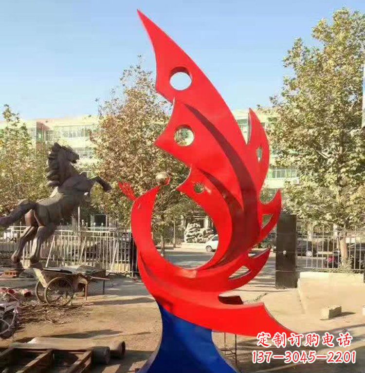廊坊艺术精美的不锈钢凤凰雕塑