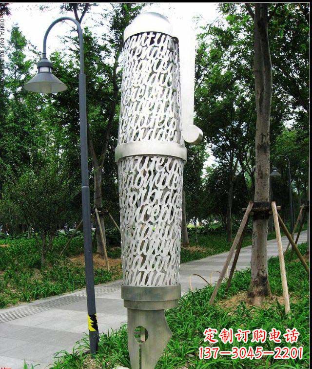 廊坊公园和空间绚丽抽象钢笔雕塑
