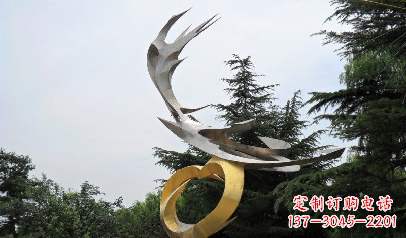 廊坊精美雕刻石膏抽象凤凰雕塑