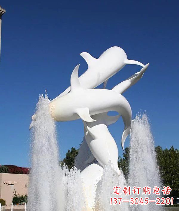 廊坊完美纪念,精致的不锈钢海豚雕塑