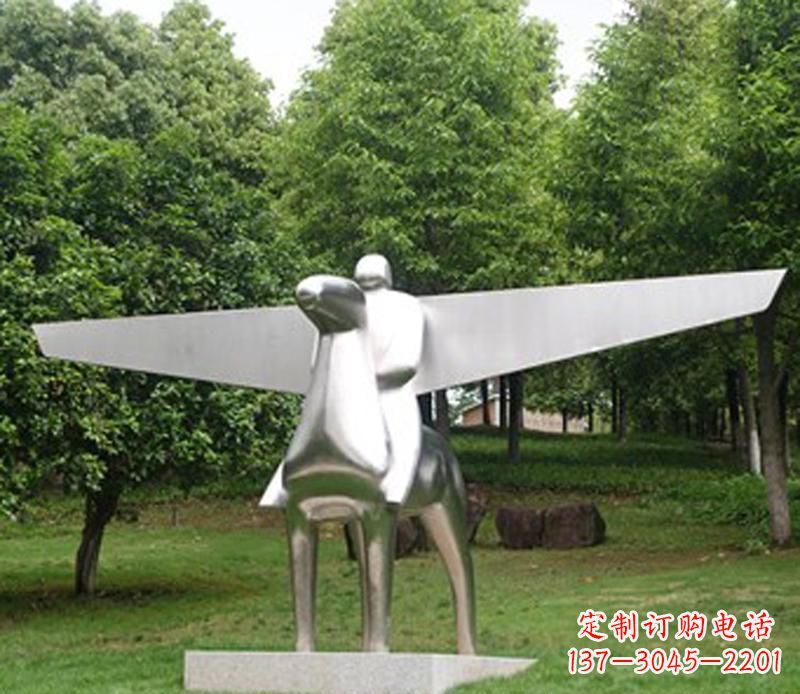 廊坊优雅而独特的不锈钢飞马雕塑