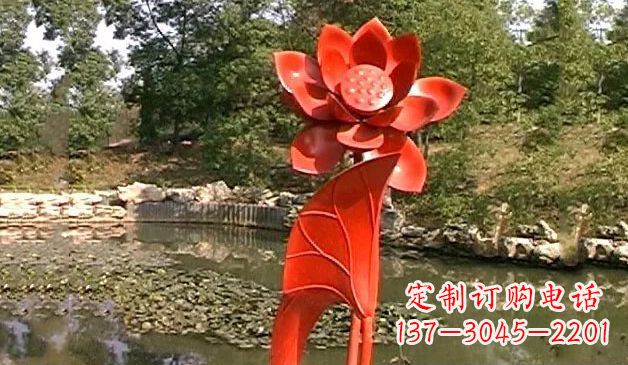 廊坊精美不锈钢荷花雕塑