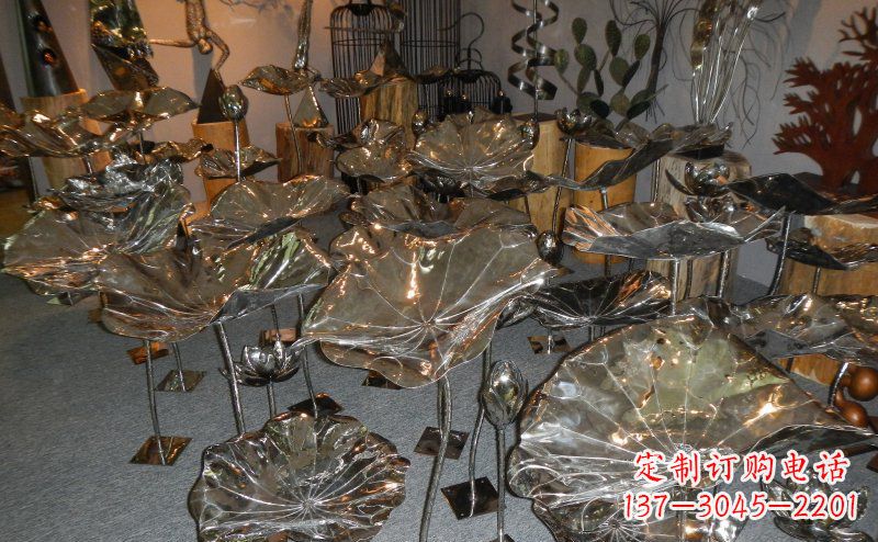 廊坊抛光不锈钢荷叶雕塑