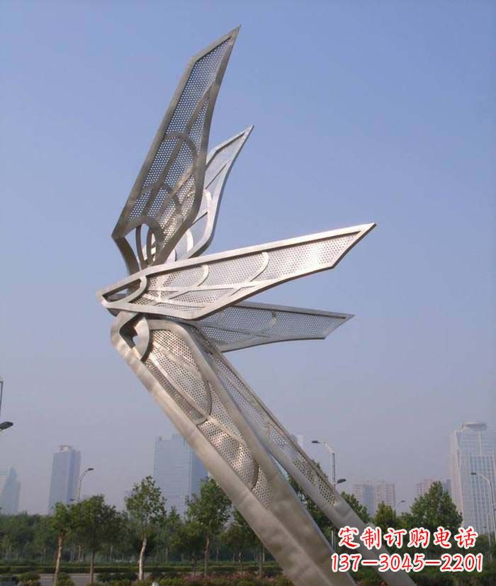 廊坊大型不锈钢蝴蝶翅膀雕塑
