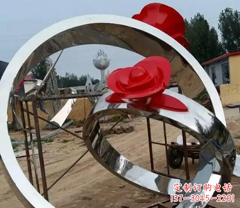 廊坊精致的不锈钢戒指雕塑