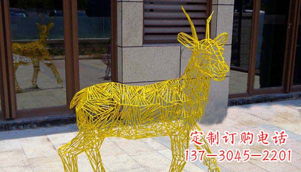 廊坊梦幻般的不锈钢小鹿大理石塑像