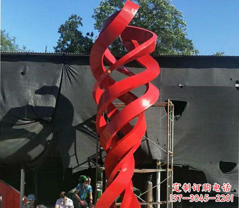 廊坊高端不锈钢螺旋飘带景观雕塑