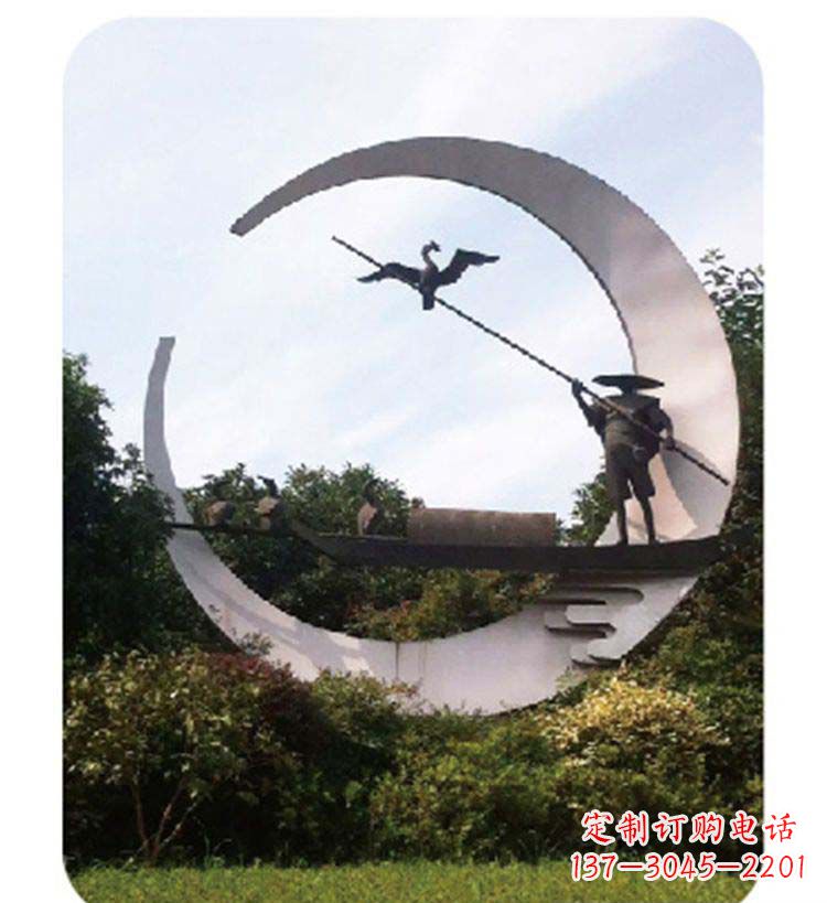 廊坊精致美观的不锈钢鸬鹚雕塑