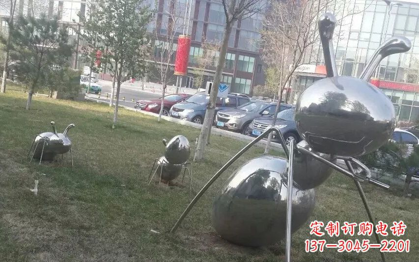 廊坊中领雕塑—不锈钢蚂蚁雕塑