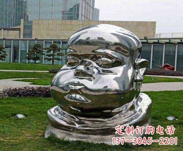 廊坊儿童不锈钢头像雕塑