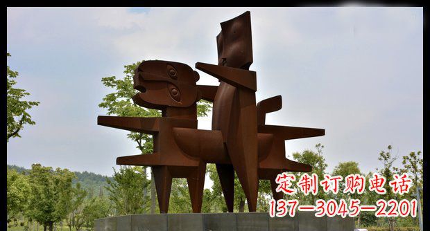廊坊不锈钢人骑老虎雕塑
