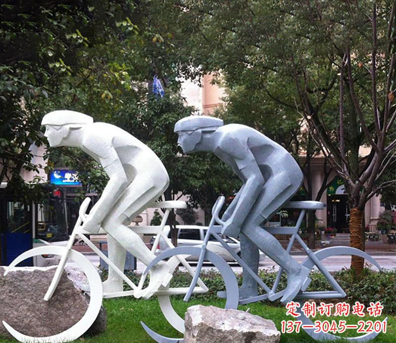 廊坊装饰型不锈钢骑自行车雕塑