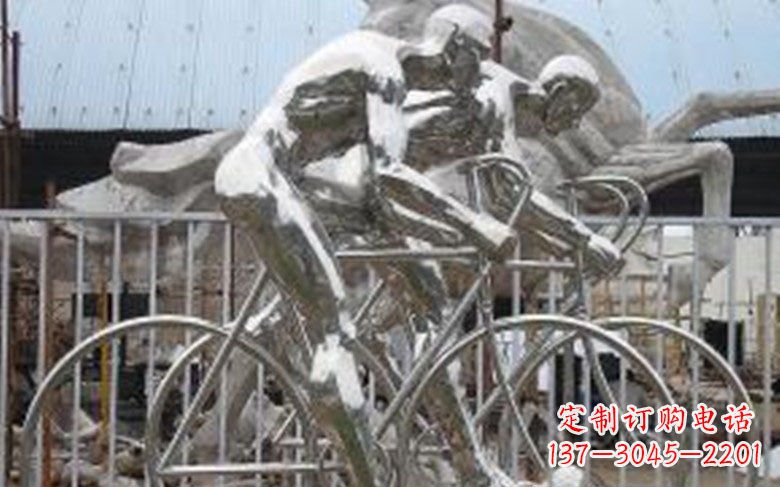 廊坊铸造不锈钢骑自行车景观雕塑