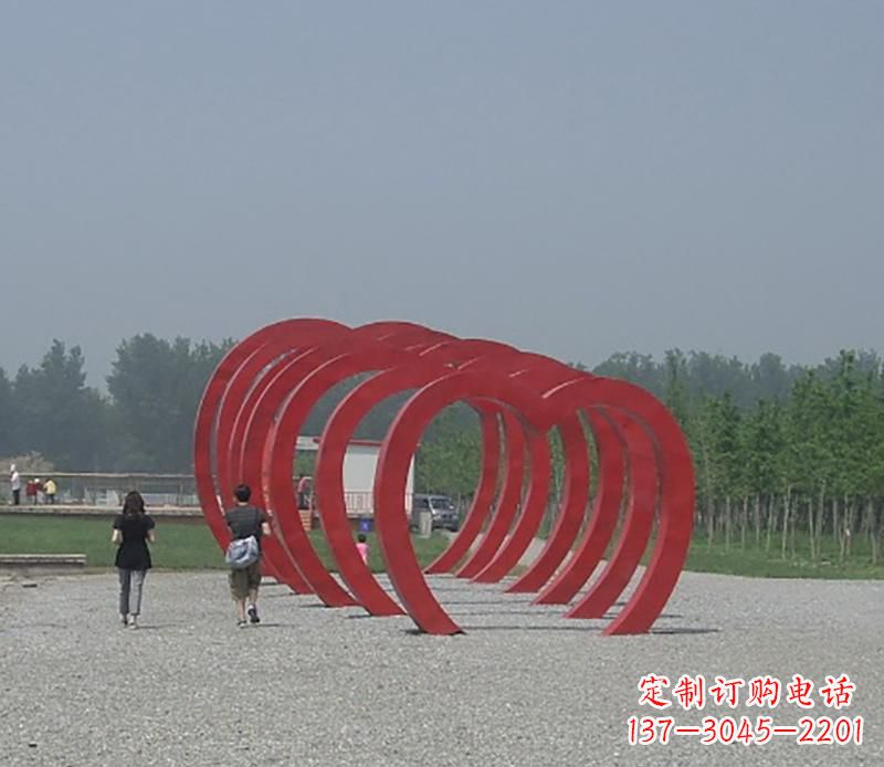 廊坊不锈钢心形拱门雕塑